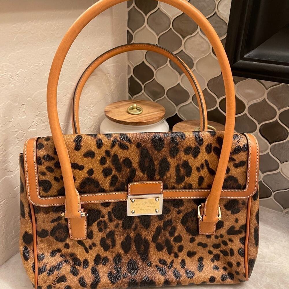 Dolce & Gabbana shoulder bag leopard canvas